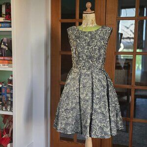 Alice + Olivia Metallic Brocade Fit & Flare Dress, Size 4